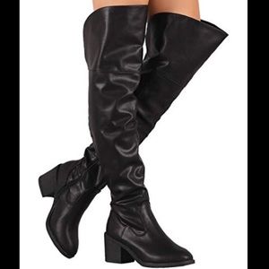 Bamboo Louie chunky over-the-knee boots